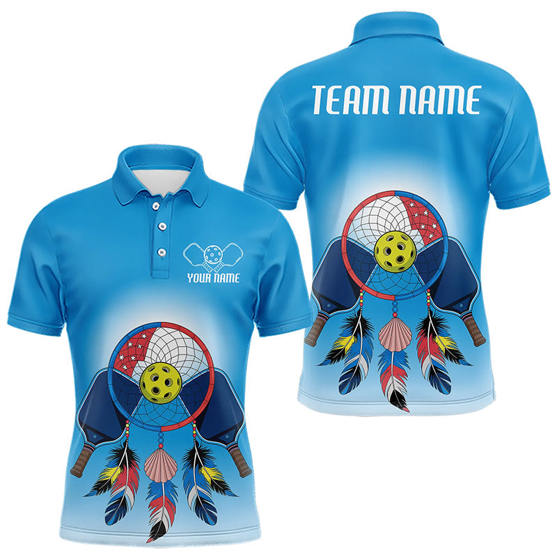 Custom Dreamcatcher Pickleball Polo Shirts For Men, Native Pickleball Shirt IPHW8094