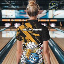 Load image into Gallery viewer, Custom Funny Cool Bowling Ball Bowling And Beer Women Polo Shirts, Grunge Bowling Uniform IPHW9611