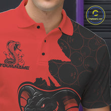 Load image into Gallery viewer, Custom Black And Red Cobra Snake Bowling Men Polo Shirts Team Uniform Bowling Pattern IPHW9032