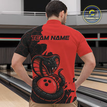 Load image into Gallery viewer, Custom Black And Red Cobra Snake Bowling Men Quarter-Zip Shirts Team Uniform Bowling Pattern IPHW9032