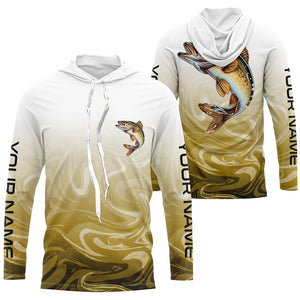 Custom Walleye Long Sleveeve Tournament Camo Fishing Shirts, Walleye Fishing Jerseys IPHW6041