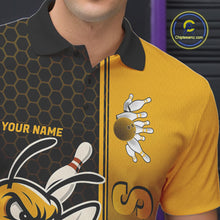 Load image into Gallery viewer, Custom Strike Bee Bowling Polo Shirts For Men, Bee Bowling Team Bowlers Outfit IPHW9047