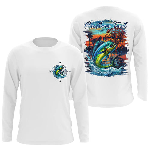 Custom Mahi Mahi Fishing Long Seeve Sport Fishing Shirts, Saltwater Performance Fishing Shirt IPHW7070