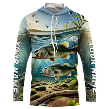 Load image into Gallery viewer, Custom Largemouth Bass Long Sleeve Fishing Shirts, Bass Fishing Tournament Shirt IPHW7074