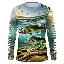 Load image into Gallery viewer, Custom Largemouth Bass Long Sleeve Fishing Shirts, Bass Fishing Tournament Shirt IPHW7074