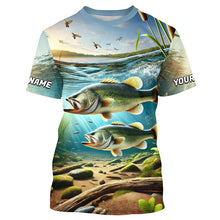 Load image into Gallery viewer, Custom Largemouth Bass Long Sleeve Fishing Shirts, Bass Fishing Tournament Shirt IPHW7074