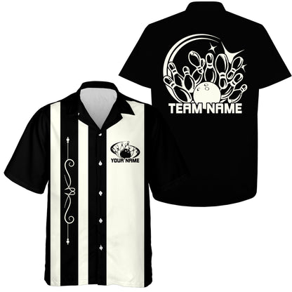 Custom Classic Vintage Bowling Team Shirts, 50S Retro Bowling Button Up Shirt IPHW10088