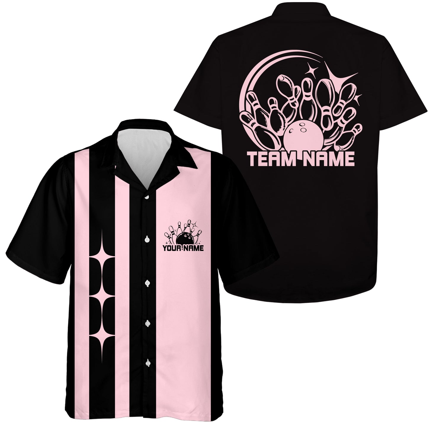 Custom Classic Vintage Bowling Team Shirts, 50S Retro Bowling Button Up Shirt IPHW10089