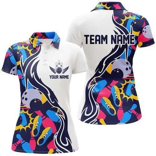 Custom Bowling Shirts For Women, Personalized Bowling Team Jerseys IPHW4597