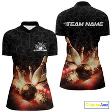 Load image into Gallery viewer, Custom Dreamy Bowling Quarter-Zip Shirts For Women, Bokeh Bowling Team Shirt IPHW9442