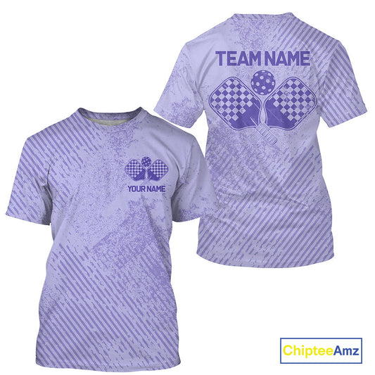 Custom Vintage Purple Pickleball Team T-Shirts For Men, Pickleball Jerseys IPHW9313