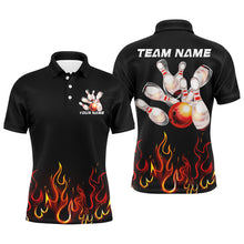 Load image into Gallery viewer, Custom Red Flame Bowling Shirts For Men, Personalized Bowling Team Shirts IPHW7377