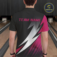 Load image into Gallery viewer, Black And Pink Custom Bowling Jerseys, Men Polo Shirt Bowling Tournament Outfits IPHW9081