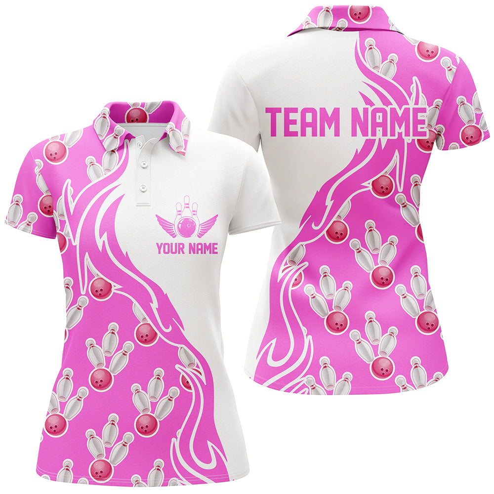 Custom Bowling Shirts For Women, Personalized Bowling Team Jerseys Bowling Pattern IPHW4963