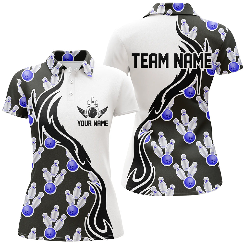 Custom Bowling Shirts For Women, Personalized Bowling Team Jerseys Bowling Pattern IPHW4964