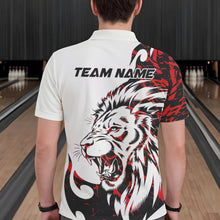 Load image into Gallery viewer, Custom Red Camo Lion Bowling Team Polo Shirts For Men, Lion Bowling League Shirt IPHW8855