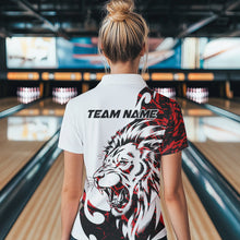 Load image into Gallery viewer, Custom Red Camo Lion Bowling Team Quarter-Zip Shirts For Women, Lion Bowling League Shirt IPHW8855