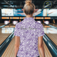 Load image into Gallery viewer, Custom Blue Butterfly Bowling Women Polo Shirt, Ladies Bowlers Outfit IPHW10932