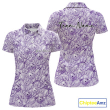 Load image into Gallery viewer, Custom Blue Butterfly Bowling Women Polo Shirt, Ladies Bowlers Outfit IPHW10932