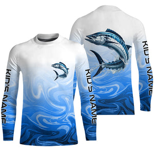 Wahoo Fishing Custom Long Sleeve Performance Shirts, Wahoo Saltwater Fishing Apparel | Blue Camo IPHW6367