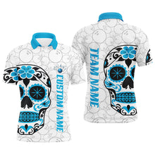 Load image into Gallery viewer, Custom Multi-Color Sugar Skull Tattoo Bowling Shirts For Men And Women, Custom Bowling Tournament Team Shirts IPHW6603