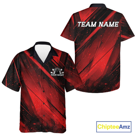 Red and black sports jersey with 'Team Name' text on a white background, featuring Chiptee Amz branding.