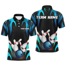 Load image into Gallery viewer, Black And Blue Customize Bowling Shirts For Men Team Jerseys  Gifts For Bowlers IPHW7107