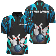 Load image into Gallery viewer, Black And Blue Customize Bowling Shirts For Men Team Jerseys  Gifts For Bowlers IPHW7107