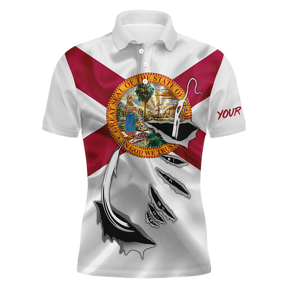 Personalized Florida Shirts 3D Fish Hook Fishing Shirts, Fl Fishing Polo Shirts IPH1901