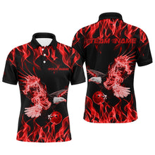 Load image into Gallery viewer, Red Flame Eagle Custom Bowling Team Shirts For Men, Fire Bowling League Shirt Bowler Outfit IPHW7946