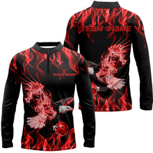 Load image into Gallery viewer, Red Flame Eagle Custom Bowling Team Shirts For Men, Fire Bowling League Shirt Bowler Outfit IPHW7946