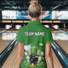 Load image into Gallery viewer, Custom Green St Patrick&#39;S Day Bowling Polo Shirts For Women, Team Bowling Outfits IPHW8373