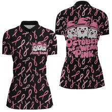 Load image into Gallery viewer, Custom Cute Funny Halloween Breast Cancer Polo Shirts For Women &quot;In October We Wear Pink&quot; IPHW7125