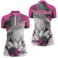 Load image into Gallery viewer, Personalized Bowling Shirts For Women, Custom Bowling League Shirts Pink Bowling Outfits IPHW7131