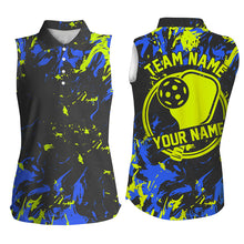 Load image into Gallery viewer, Blue And Green Custom Pickleball Team Shirts For Women, Pickleball Polo Shirts Team Uniform IPHW7444