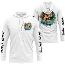 Load image into Gallery viewer, Watercolor Largemouth Bass Fishing Custom Long Sleeve Fishing Shirts, Bass Tournament Fishing Shirt IPHW7961