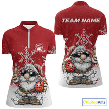 Load image into Gallery viewer, Custom Funny Santa Claus Christmas Bowling Women Quarter-Zip Shirts, Xmas Team Shirt IPHW10109