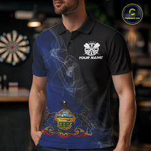 Load image into Gallery viewer, Custom Smoke Flame Pennsylvania Flag Patriotic Darts Shirt For Men, Dart League Team Jerseys IPHW10745