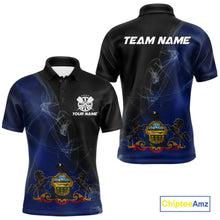 Load image into Gallery viewer, Custom Smoke Flame Pennsylvania Flag Patriotic Darts Shirt For Men, Dart League Team Jerseys IPHW10745