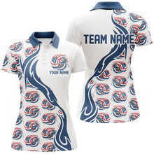 Load image into Gallery viewer, Custom American Flag Patriotic Pickleball Polo Shirts For Women, Us Flag Pickleball Jerseys IPHW6937