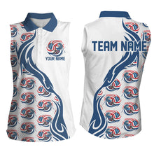 Load image into Gallery viewer, Custom American Flag Patriotic Pickleball Polo Shirts For Women, Us Flag Pickleball Jerseys IPHW6937