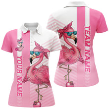 Load image into Gallery viewer, Cute Funny Pink Flamingo Custom Women&#39;s Bowling Shirts, Slay Bowling Team Uniform Outfits IPHW7731