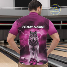 Load image into Gallery viewer, Custom Pink Ligtning Wolf Bowling Team League Shirts For Men, Bowler Outfits IPHW10788