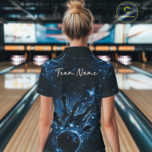Load image into Gallery viewer, Custom Dreamy Blue Butterfly Women Bowling Quarter-Zip Shirt, Bowling Team Outfit IPHW11018