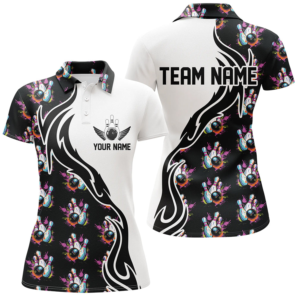 Personalized Colorful Bowling Shirts For Women, Flame Bowling Jerseys Team Bowling Shirts IPHW6946