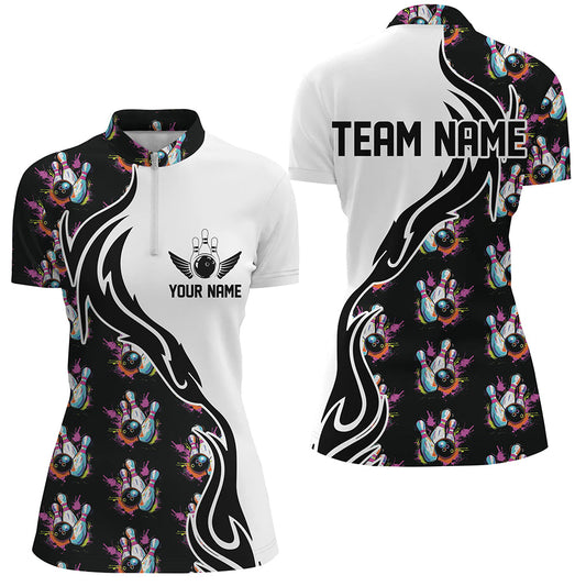 Personalized Colorful Bowling Shirts For Women, Flame Bowling Jerseys Team Bowling Shirts IPHW6946