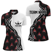 Load image into Gallery viewer, Custom Red Flame Bowling Shirt For Women, Outfit Bowling Custom Bowling Team Uniforms IPHW6950