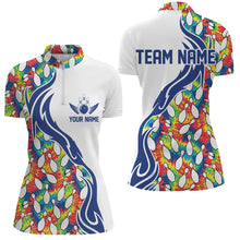 Load image into Gallery viewer, Colorful Tie Dye Bowling Pins Custom Bowling Shirts For Women, Flame Bowling Jerseys IPHW6952