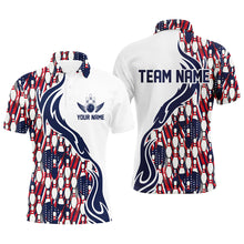 Load image into Gallery viewer, Custom Patriotic Bowling Shirts For Men, Personalized Bowling Team Shirts IPHW6953