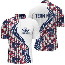 Load image into Gallery viewer, Custom Patriotic Bowling Shirts For Men, Personalized Bowling Team Shirts IPHW6953